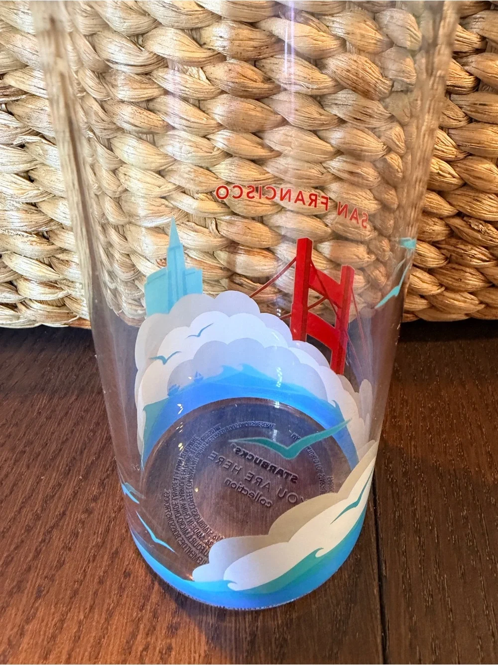 Starbucks “You Are Here Collection” San Francisco Clear Glass Bottle